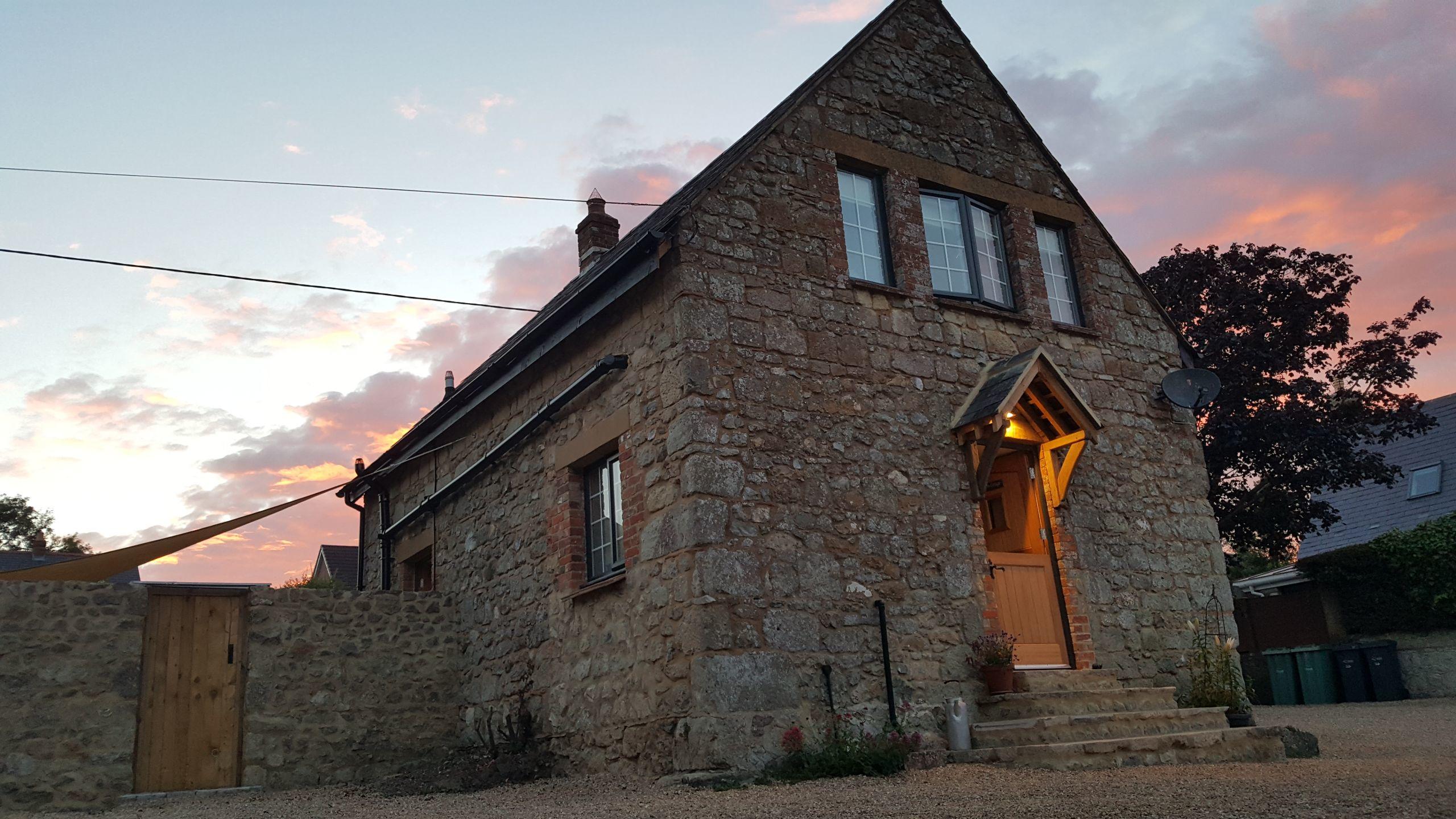 Farm Cottage at Sunset
