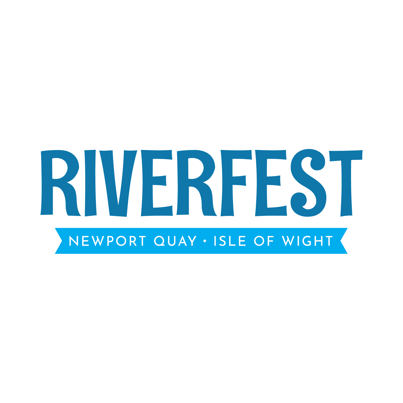 Riverfest square blue on white